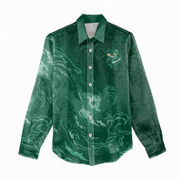 Custom Ireland Rugby Pride Women Casual Shirt Celtic Shamrock Flame Fire Style