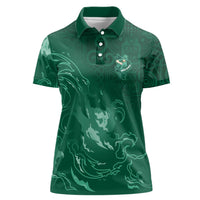 Custom Ireland Rugby Pride Women Polo Shirt Celtic Shamrock Flame Fire Style