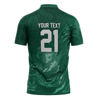 Custom Ireland Rugby Pride Zipper Polo Shirt Celtic Shamrock Flame Fire Style