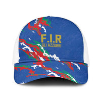Italy Rugby Pride Baseball Net Cap Gli Azzurri Flame Fire Style