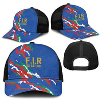 Italy Rugby Pride Baseball Net Cap Gli Azzurri Flame Fire Style