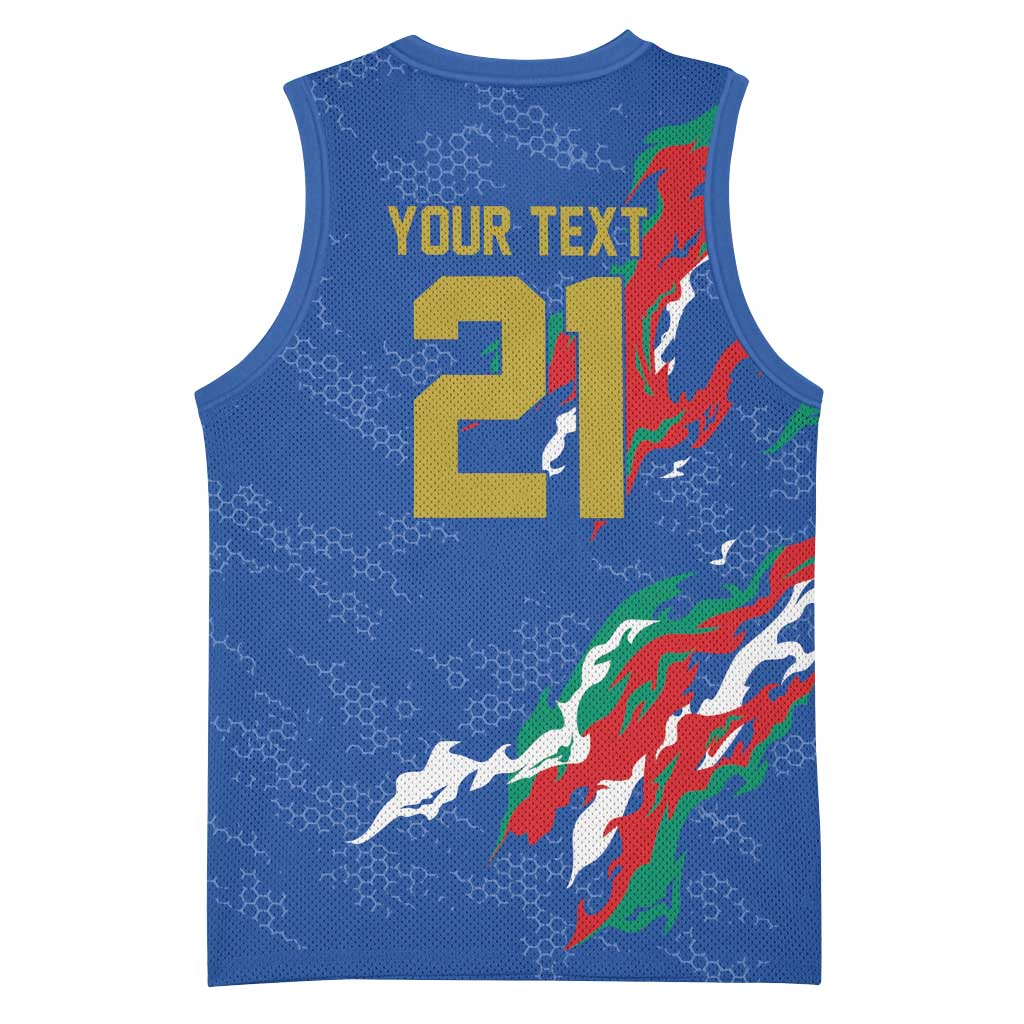 Custom Italy Rugby Pride Basketball Jersey Gli Azzurri Flame Fire Style