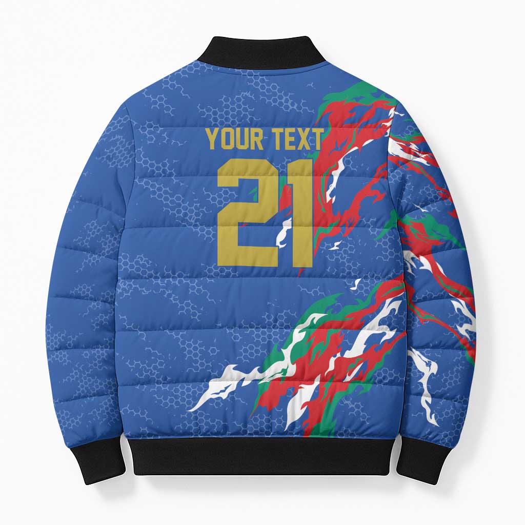 Custom Italy Rugby Pride Bomber Puffer Jacket Gli Azzurri Flame Fire Style