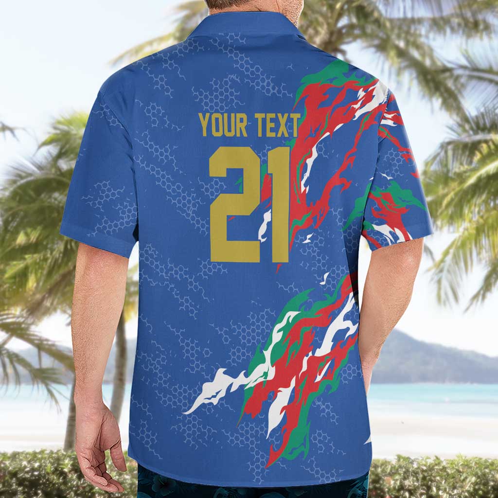 Custom Italy Rugby Pride Hawaiian Shirt Gli Azzurri Flame Fire Style