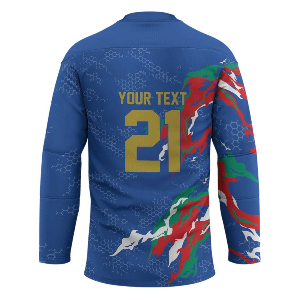 Custom Italy Rugby Pride Hockey Jersey Gli Azzurri Flame Fire Style