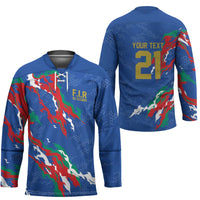 Custom Italy Rugby Pride Hockey Jersey Gli Azzurri Flame Fire Style