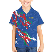Custom Italy Rugby Pride Kid Hawaiian Shirt Gli Azzurri Flame Fire Style