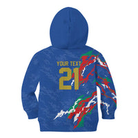 Custom Italy Rugby Pride Kid Hoodie Gli Azzurri Flame Fire Style