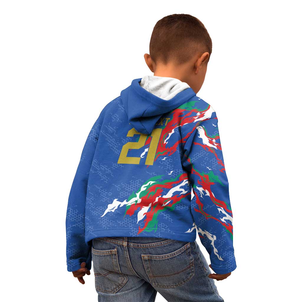 Custom Italy Rugby Pride Kid Hoodie Gli Azzurri Flame Fire Style