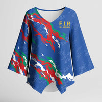 Custom Italy Rugby Pride Kimono Sleeve Blouse Gli Azzurri Flame Fire Style