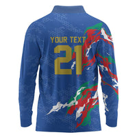 Custom Italy Rugby Pride Long Sleeve Polo Shirt Gli Azzurri Flame Fire Style