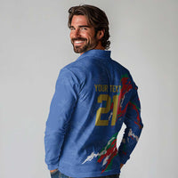 Custom Italy Rugby Pride Long Sleeve Polo Shirt Gli Azzurri Flame Fire Style