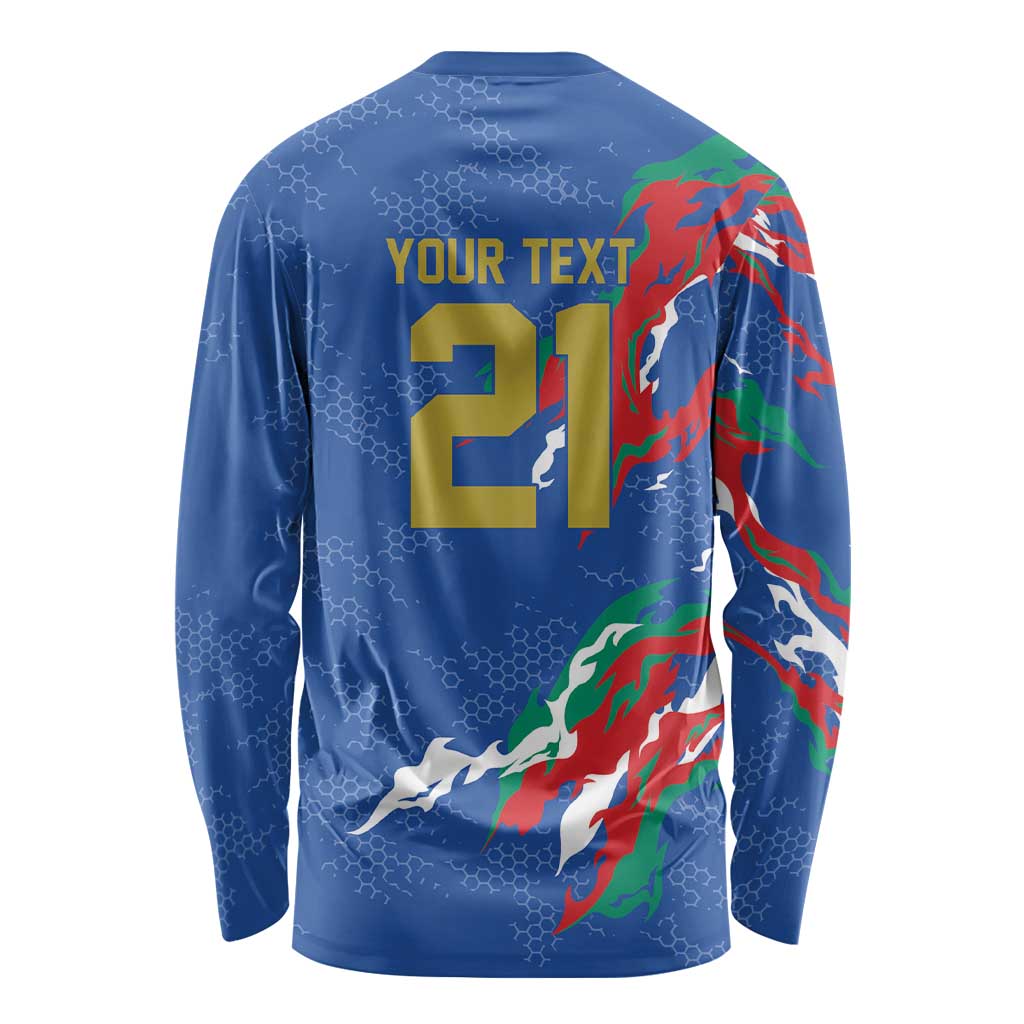 Custom Italy Rugby Pride Long Sleeve Shirt Gli Azzurri Flame Fire Style