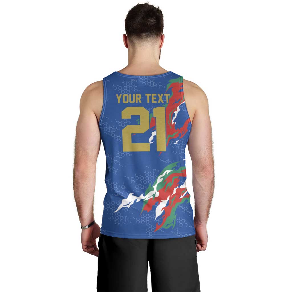 Custom Italy Rugby Pride Men Tank Top Gli Azzurri Flame Fire Style