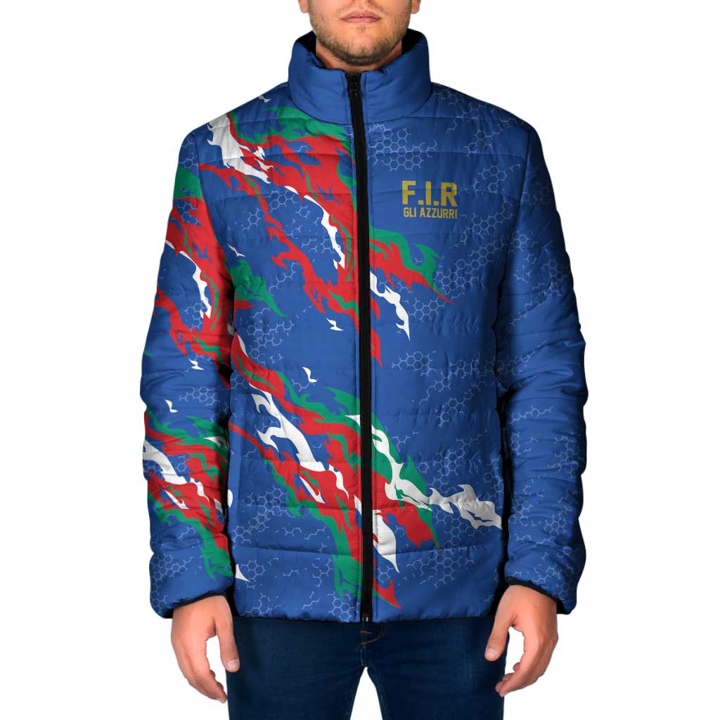 Custom Italy Rugby Pride Padded Jacket Gli Azzurri Flame Fire Style