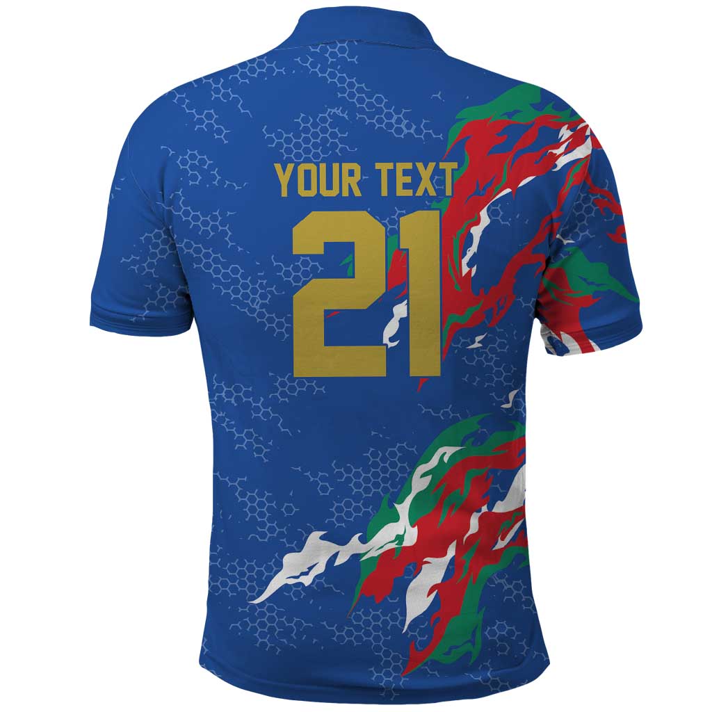 Custom Italy Rugby Pride Polo Shirt Gli Azzurri Flame Fire Style