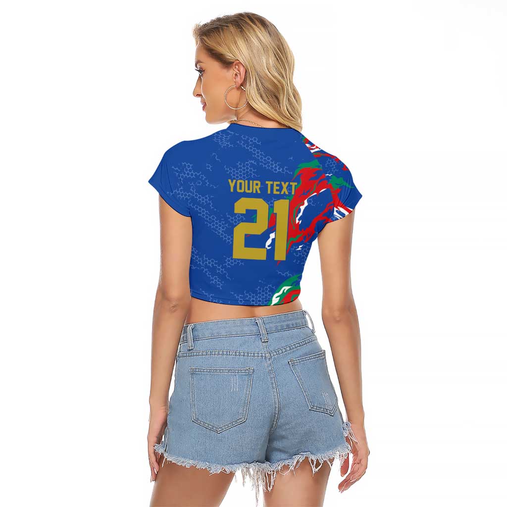 Custom Italy Rugby Pride Raglan Cropped T Shirt Gli Azzurri Flame Fire Style
