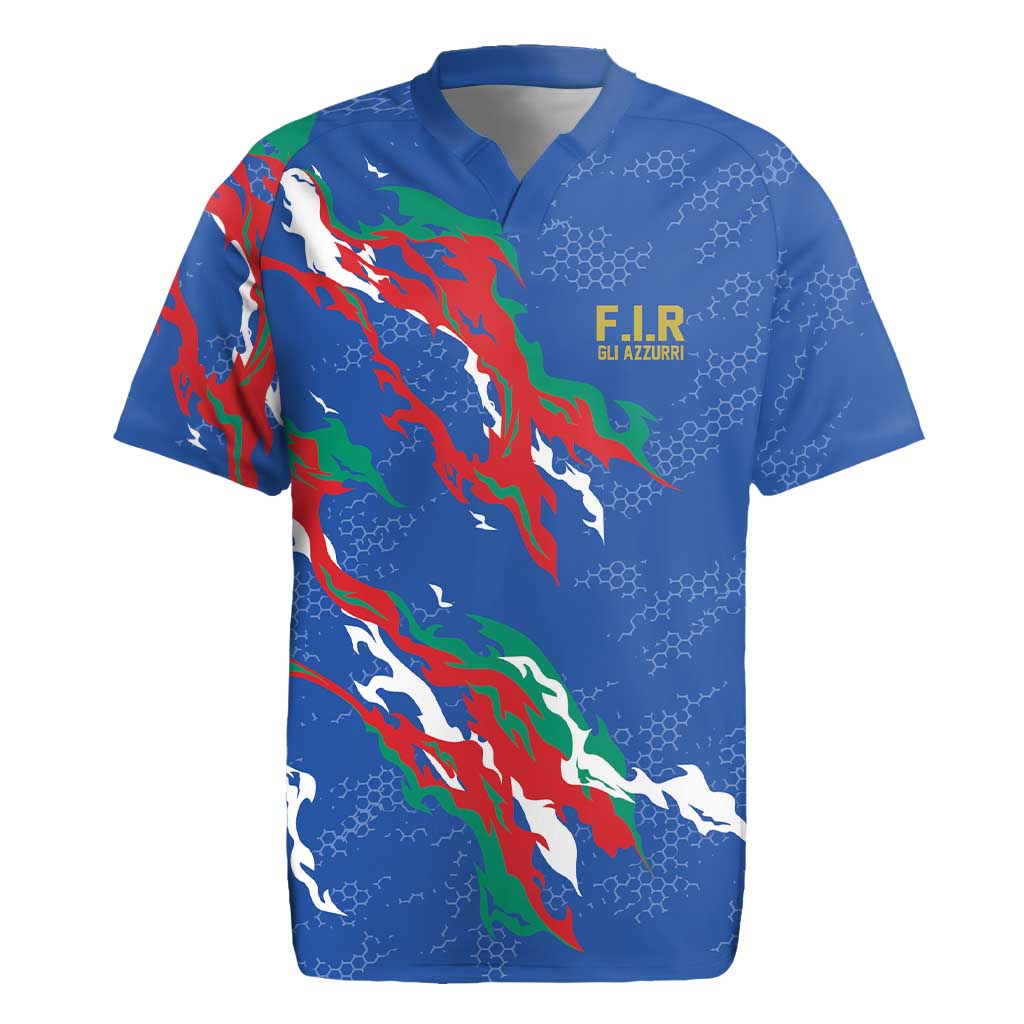 Custom Italy Rugby Pride Rugby Jersey Gli Azzurri Flame Fire Style