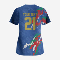 Custom Italy Rugby Pride Scrub Top Gli Azzurri Flame Fire Style