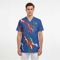 Custom Italy Rugby Pride Scrub Top Gli Azzurri Flame Fire Style