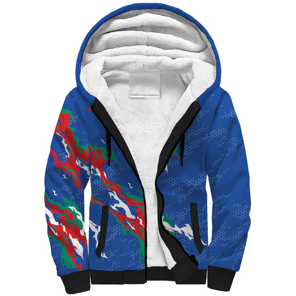 Custom Italy Rugby Pride Sherpa Hoodie Gli Azzurri Flame Fire Style