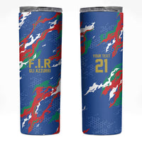 Custom Italy Rugby Pride Skinny Tumbler Gli Azzurri Flame Fire Style