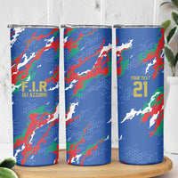 Custom Italy Rugby Pride Skinny Tumbler Gli Azzurri Flame Fire Style