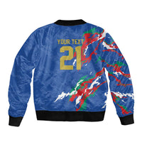 Custom Italy Rugby Pride Sleeve Zip Bomber Jacket Gli Azzurri Flame Fire Style