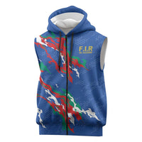Custom Italy Rugby Pride Sleeveless Zip Hoodie Gli Azzurri Flame Fire Style