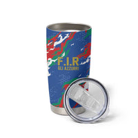 Custom Italy Rugby Pride Tumbler Cup Gli Azzurri Flame Fire Style