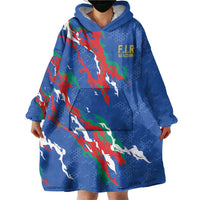 Custom Italy Rugby Pride Wearable Blanket Hoodie Gli Azzurri Flame Fire Style