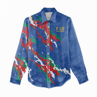 Custom Italy Rugby Pride Women Casual Shirt Gli Azzurri Flame Fire Style