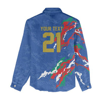Custom Italy Rugby Pride Women Casual Shirt Gli Azzurri Flame Fire Style