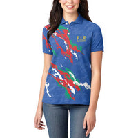 Custom Italy Rugby Pride Women Polo Shirt Gli Azzurri Flame Fire Style