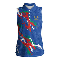 Custom Italy Rugby Pride Women Sleeveless Polo Shirt Gli Azzurri Flame Fire Style