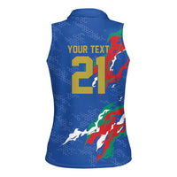 Custom Italy Rugby Pride Women Sleeveless Polo Shirt Gli Azzurri Flame Fire Style