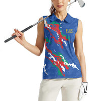 Custom Italy Rugby Pride Women Sleeveless Polo Shirt Gli Azzurri Flame Fire Style