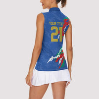 Custom Italy Rugby Pride Women Sleeveless Polo Shirt Gli Azzurri Flame Fire Style