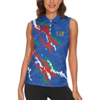 Custom Italy Rugby Pride Women Sleeveless Polo Shirt Gli Azzurri Flame Fire Style