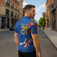 Custom Italy Rugby Pride Zipper Polo Shirt Gli Azzurri Flame Fire Style