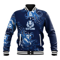 Custom Scotland Rugby Pride Baseball Jacket Thistle Flame Fire Style