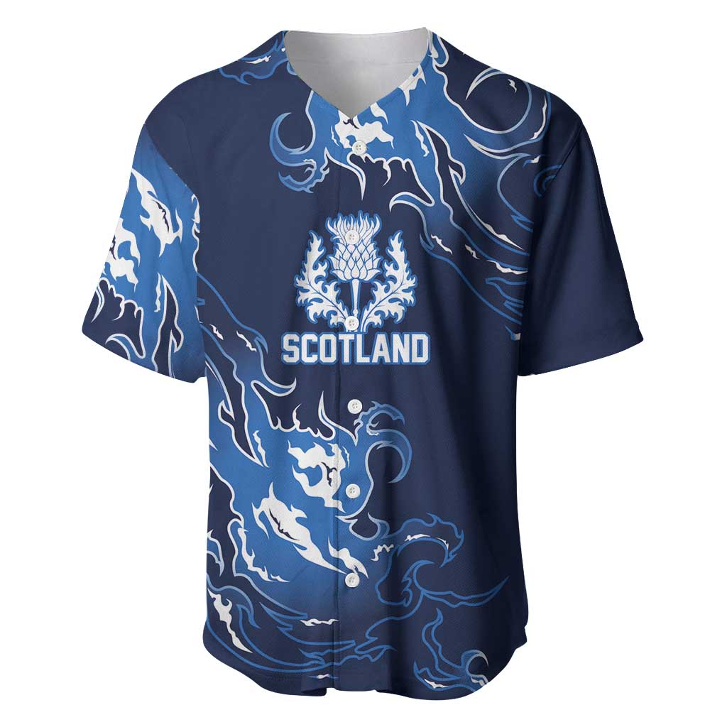 Custom Scotland Rugby Pride Baseball Jersey Thistle Flame Fire Style