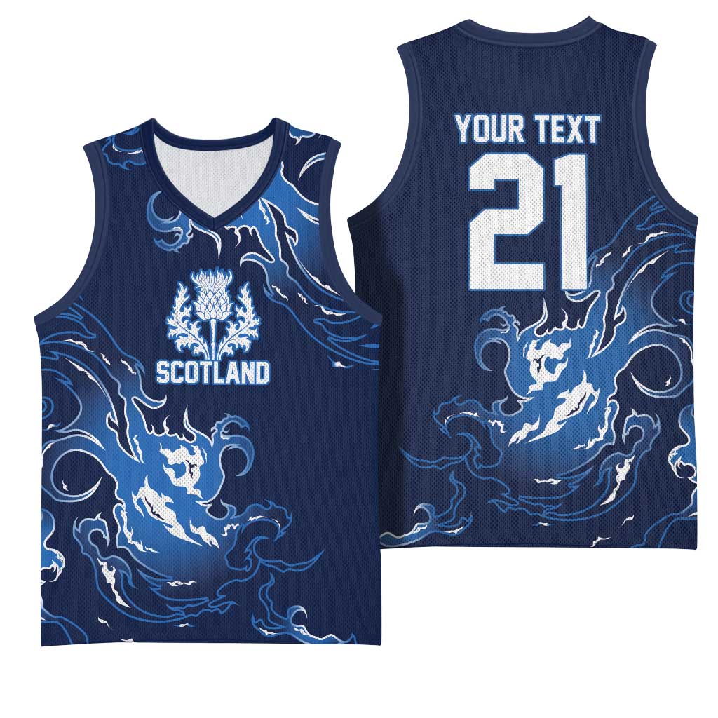 Custom Scotland Rugby Pride Basketball Jersey Thistle Flame Fire Style