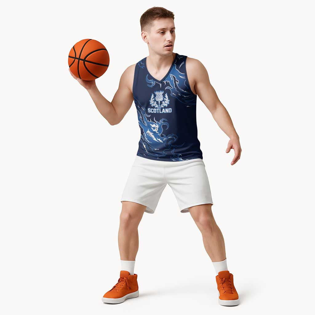 Custom Scotland Rugby Pride Basketball Jersey Thistle Flame Fire Style