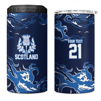 Custom Scotland Rugby Pride 4 in 1 Can Cooler Tumbler Thistle Flame Fire Style