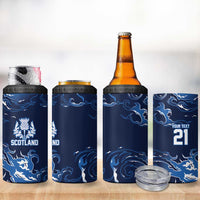Custom Scotland Rugby Pride 4 in 1 Can Cooler Tumbler Thistle Flame Fire Style