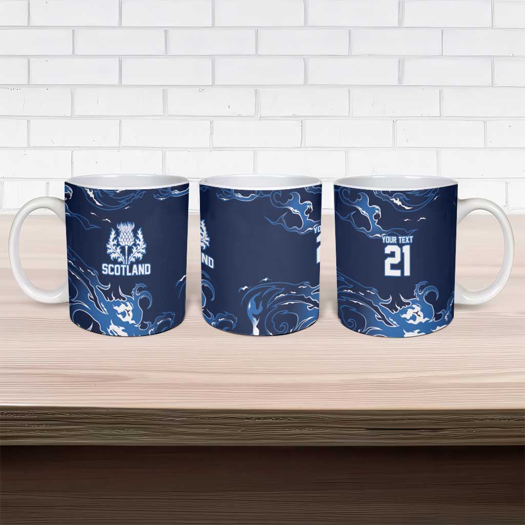 Custom Scotland Rugby Pride Ceramic Mug Thistle Flame Fire Style