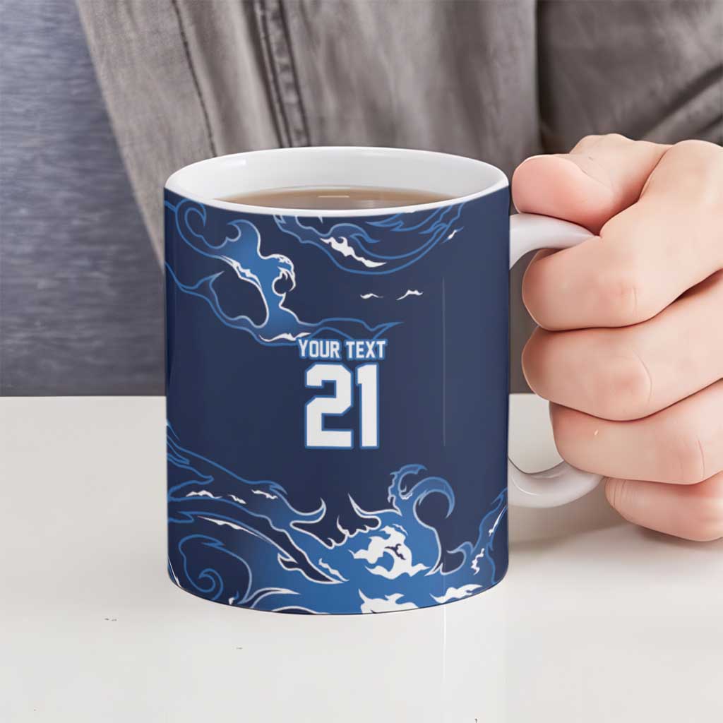 Custom Scotland Rugby Pride Ceramic Mug Thistle Flame Fire Style
