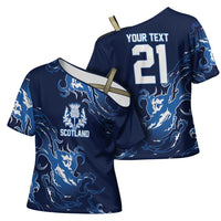 Custom Scotland Rugby Pride Cross Shoulder Shirt Thistle Flame Fire Style