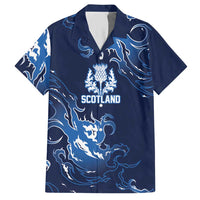Custom Scotland Rugby Pride Hawaiian Shirt Thistle Flame Fire Style